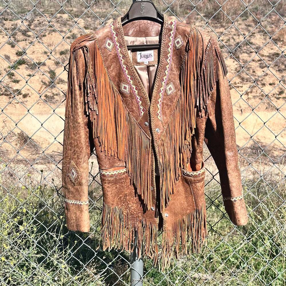 Vintage Leather Western Fringe Jacket